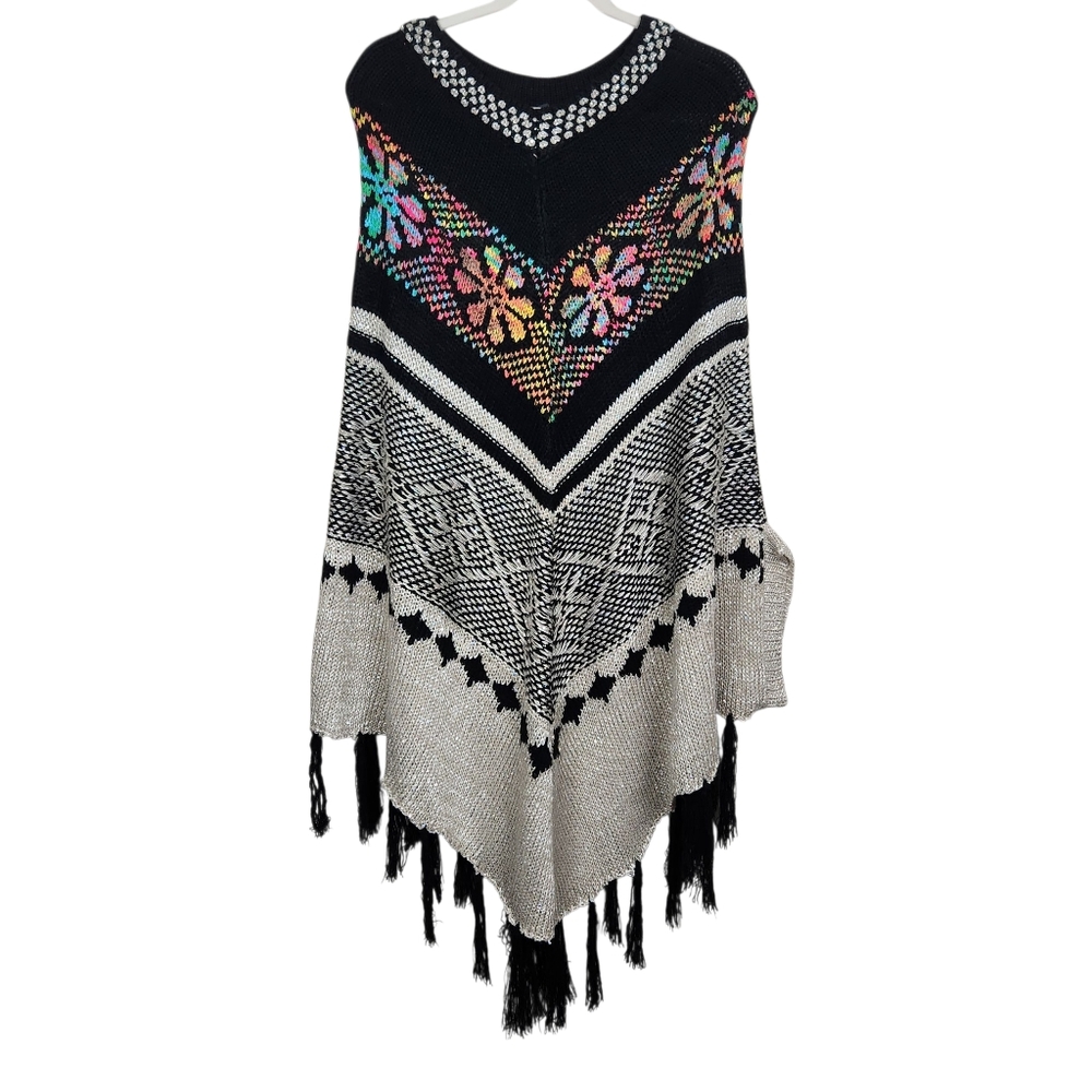 Alberto Makali New York Knit Shawl Metallic Glitter Tie Dye Womens Size L/XL